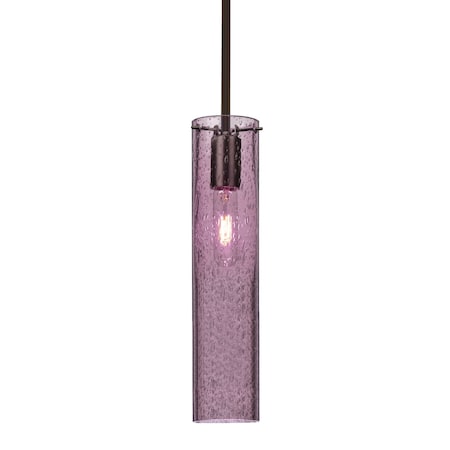 Besa Lighting Juni 16 Stem Pendant, Plum Bubble, Bronze, 1x60W Incandescent 1TT-JUNI16PL-BR